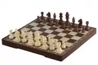 Szachy magnetyczne drewniane 31 cm (orzech/klon) intarsjowane Szachy magnetyczne drewniane 31 cm (orzech/klon) intarsjowane